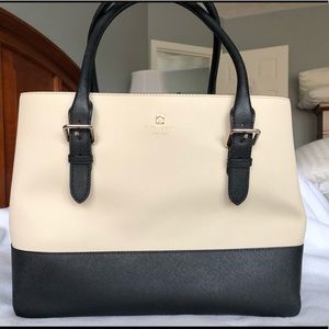 Kate Spade large tote, two toned black and cream